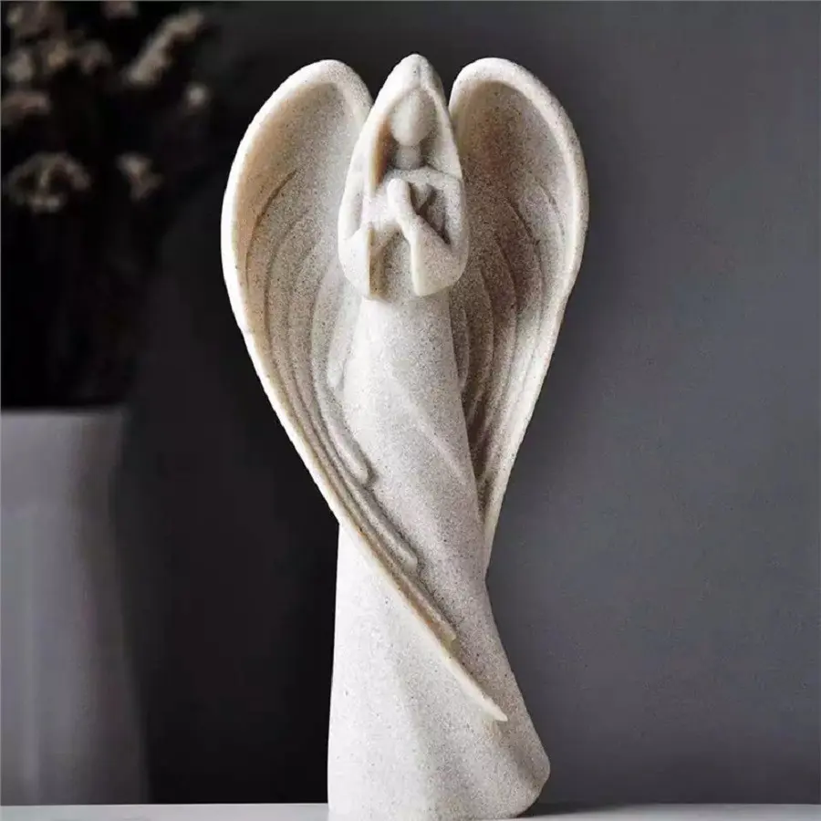 Sacred Guardian Angel Statue, Christian Faith Art Sculpture, Resin Craftsmanship, Church Home Decor, Baptism Confirmation Gift