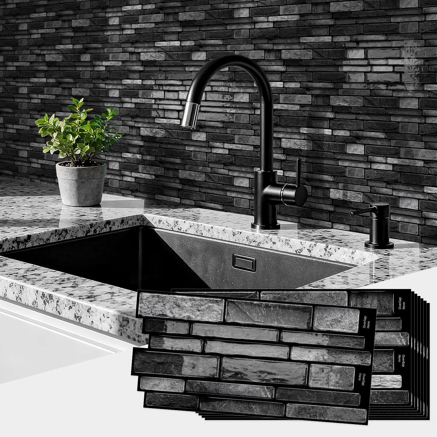 20-Sheet Peel and Stick Backsplash Tile Decals, 9.69"x4.72" PVC Wall Stickers, Self-Adhesive Waterproof Removable, Kitchen Bathroom Decor, Marble Pattern Peel and Stick Wallpaper Designs, Interior Walls