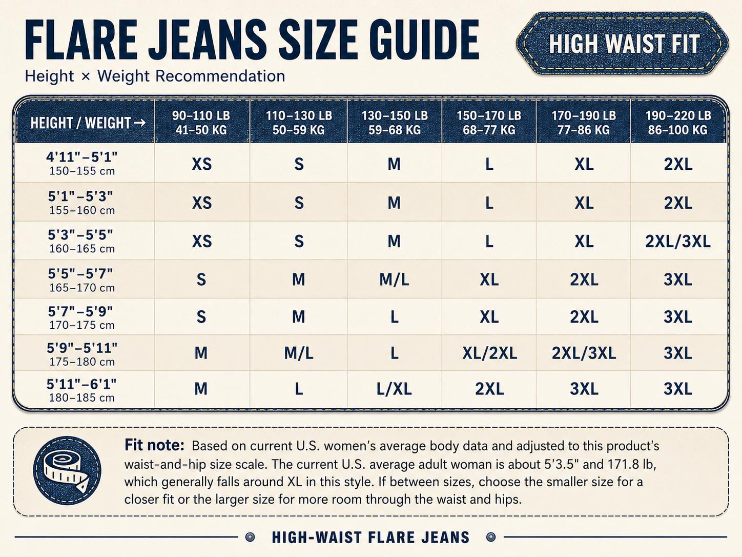 MIDIROSS Popular Essential High Stretch Flare Jeans Tregging/Legging No-Button Easy Pull on