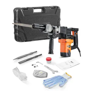 VEVOR Demolition Jack Hammer, 1400W Electric Jackhammer Heavy Duty, 2900 BPM Jack Hammer Concrete Breaker, with 1 Point Chisel, 1 Flat Chisel, Storage Case, Gloves and Goggles, for DemolitionVEVOR Super Brand Day