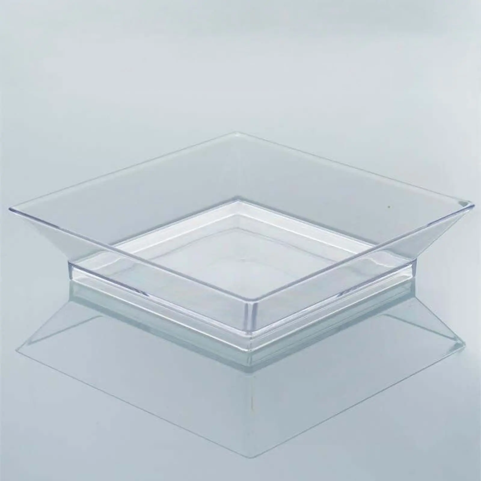 50-Pack Tapas Plates 3.5" Sleek Square Design, Clear Plastic – Disposable Appetizer & Dessert Plates