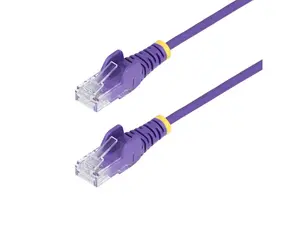 StarTech 7ft Purple Slim CAT6 Ethernet Cable, Snagless, 100W PoE, UTP, LSZH, 28AWG Bare Copper Wire, Slim RJ45 Network Patch Cord, Fluke Tested N6PAT7PLS