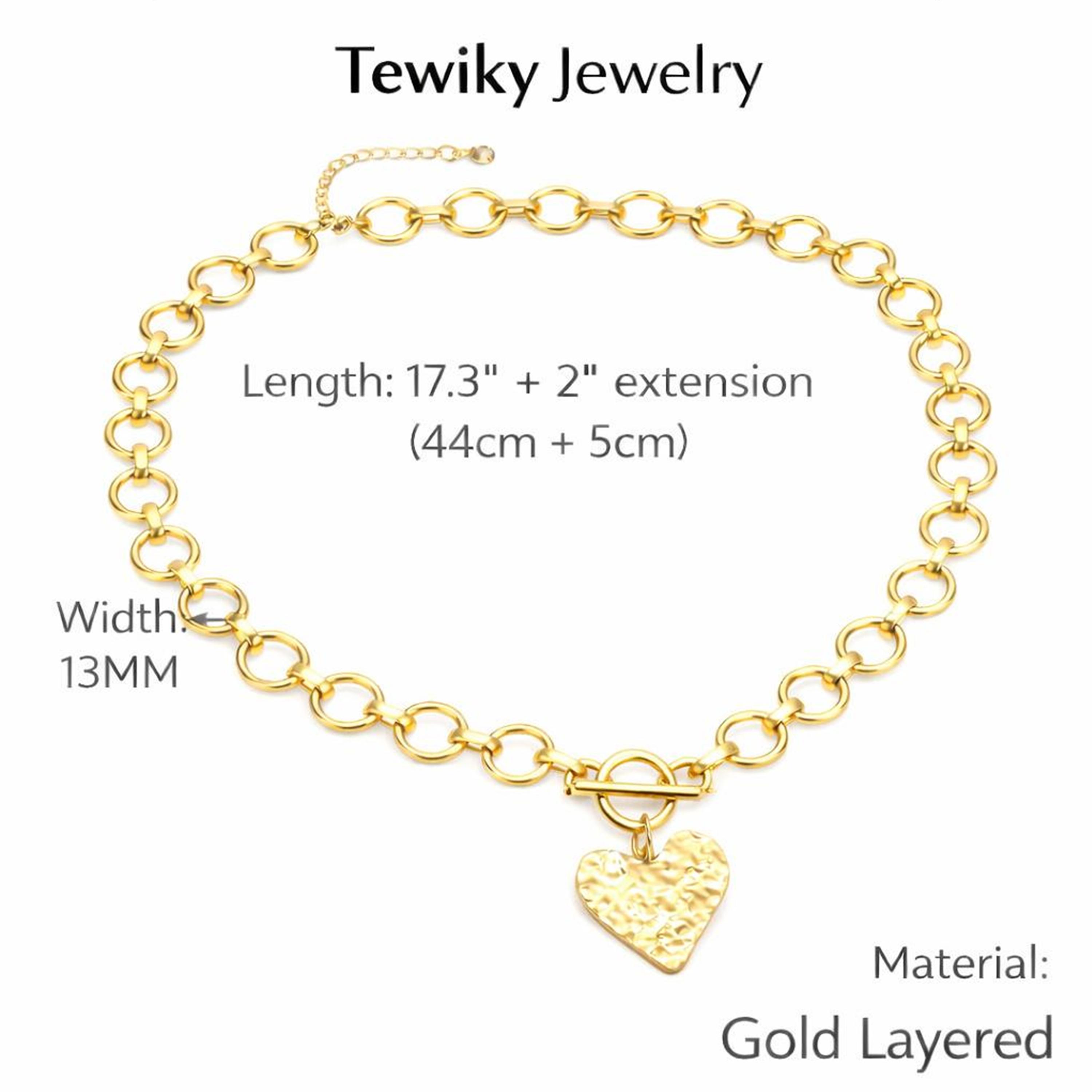 Tewiky Greenish Spring Jewelry Necklaces Valentine's Day Gift Chunky Gold Layered Heart Pendant Bold Chain with Toggle Clasp for Women,Waterproof Non Tarnish Hypoallergenic Chunky Statement Jewelry Gift for Womentement Fashion Jewelry Items Holiday gifts Tewiky Greenish Spring Jewelry Necklaces Valentine's Day Gift Chunky Gold Layered Heart Pendant Bold Chain with Toggle Clasp for Women,Waterproof Non Tarnish Hypoallergenic Chunky Statement Jewelry Gift for Womentement Fashion Jewelry Items Holiday gifts