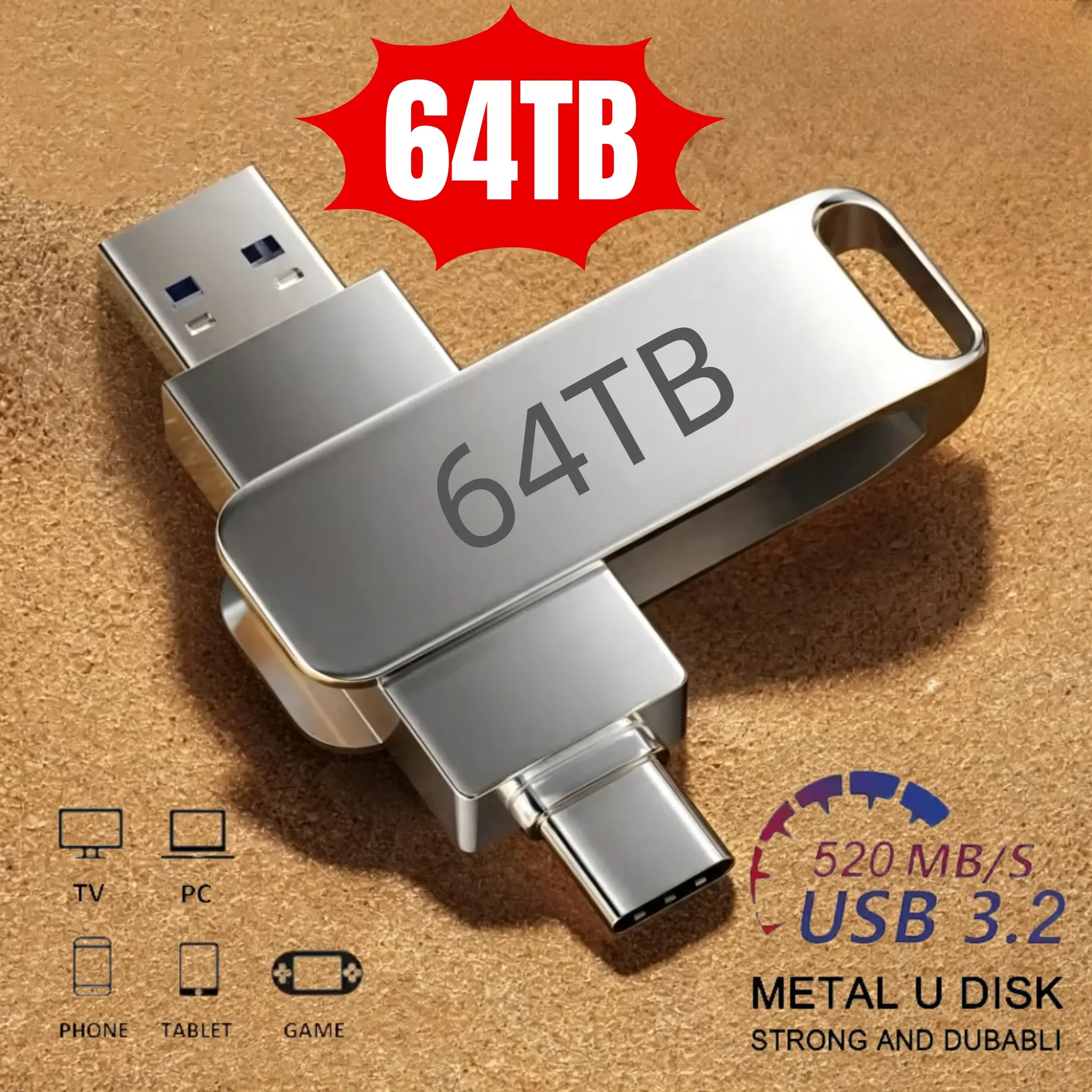 New 16TB USB 3.2 Flash Drives High Speed Transfer Metal Pendrive Memory Card Pendrive Flash Disk Memoria Waterproof Stick 2026