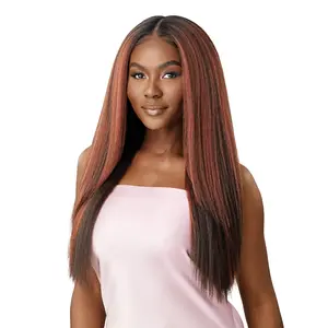Outre Human Hair Blend HD Lace Front Wig Airtied Glueless Fully Hand-Tied 13X6 HHB-Perm Yaki 26"