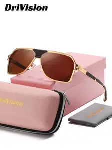 DriVision Unisex Versatile Frameless Sunglasses Rock Climbing Rectangle Frame Polarized Sunglasses UV400