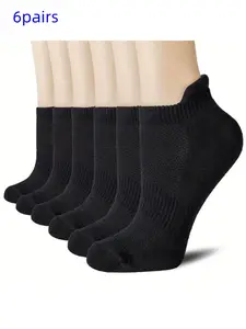 6 Pairs Solid Color Unisex Large Size Running Socks, Breathable Thin Mesh Short Sports Socks for Men and Women