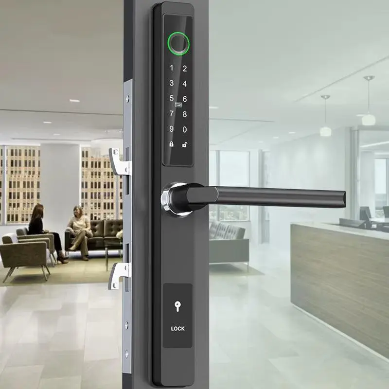 Waterproof Smart Lock – Fingerprint, Password & Card Access for Sliding Doors