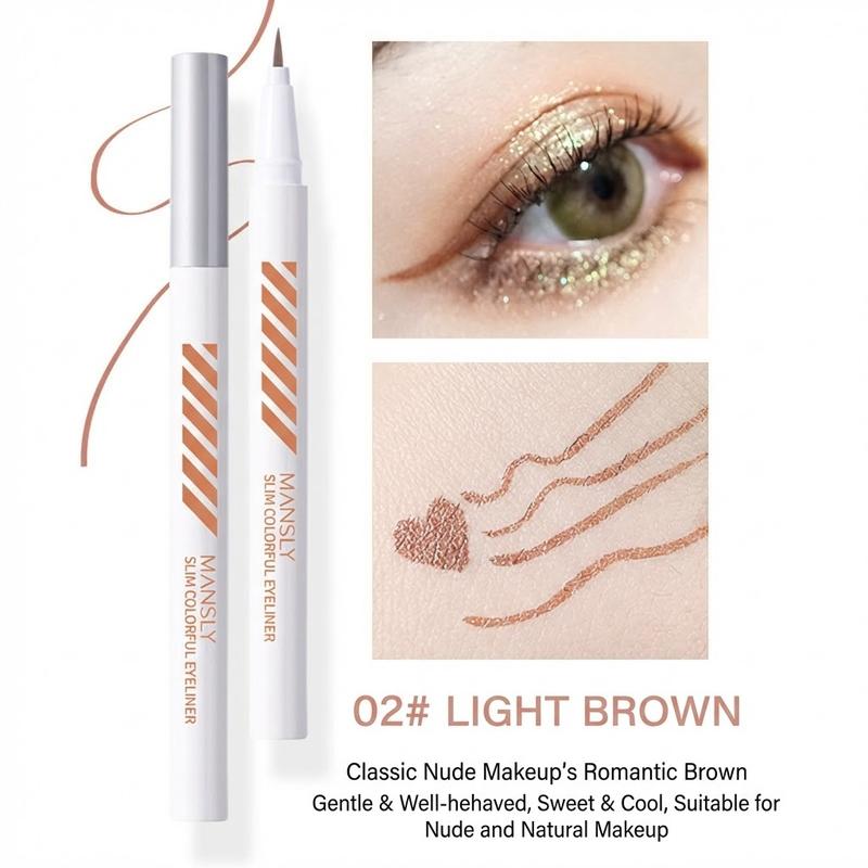 MANSLY Slim Colorful Liquid Eyeliner Pen Waterproof & Smudge-Proof Ultra-Fine Precision Tip for Defined Lines Long-Lasting All-Day Wear Eye Makeup Matte Eyeliner Set Buy 1 Take 1 al teyeliner