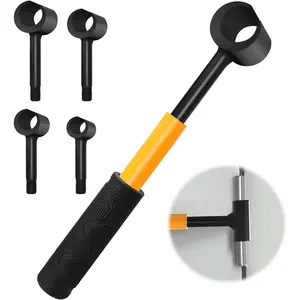 Multi-Size Door Hinge Gap Wrench - Stainless Alignment Tool for Sticky/Misaligned Doors, Easy-to-Use Adjuster for Home & Maintenance (Yellow)