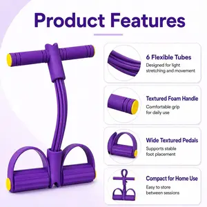 Home Gym Arm & Waist Training Pedal Band – Eco-Friendly Natural Latex Yoga Stretching Band with Adjustable Resistance