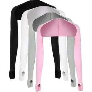 4-Piece UV Protection Sun Sleeves Set - Cooling Arm Covers with Thumb Holes for Women & Men - UPF 50+ for Cycling, Golf, Driving Sleeved Pack