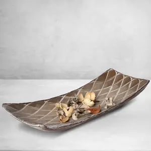 Decorative Wooden Rectangular Tray — Natural MDF Serving Tray for Home