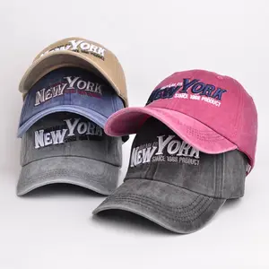 Border retro New York baseball cap for women Spring and Autumn summer European and American style hat face-looking small peaked cap trendy brand Men Womens