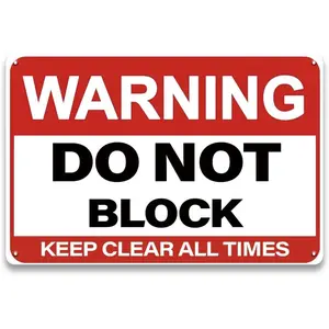 Do Not Block Gate Sign - 8 x 12 inch Metal Aluminum Keep Clear At All Times Sign for Driveway, Front Door, Garage and Gate, UV Protected, Waterproof and Fade Resistant