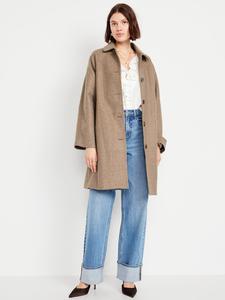 Old Navy Women's Relaxed Button-Front Mac Coat
