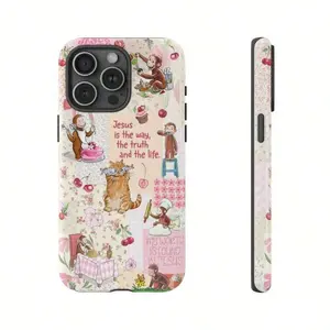 Jesus Way Christian Faith Collage Smartphone Case with Bible Verses, Cute Monkey & Cat - Handheld Cellphone Casing for iPhone 17 16 15 14 13 12 11 SE Max Pro, Galaxy S20 S21 S22 S23 S24 S25 Plus Ultra FE - Mobile Phone Accessories, Gift