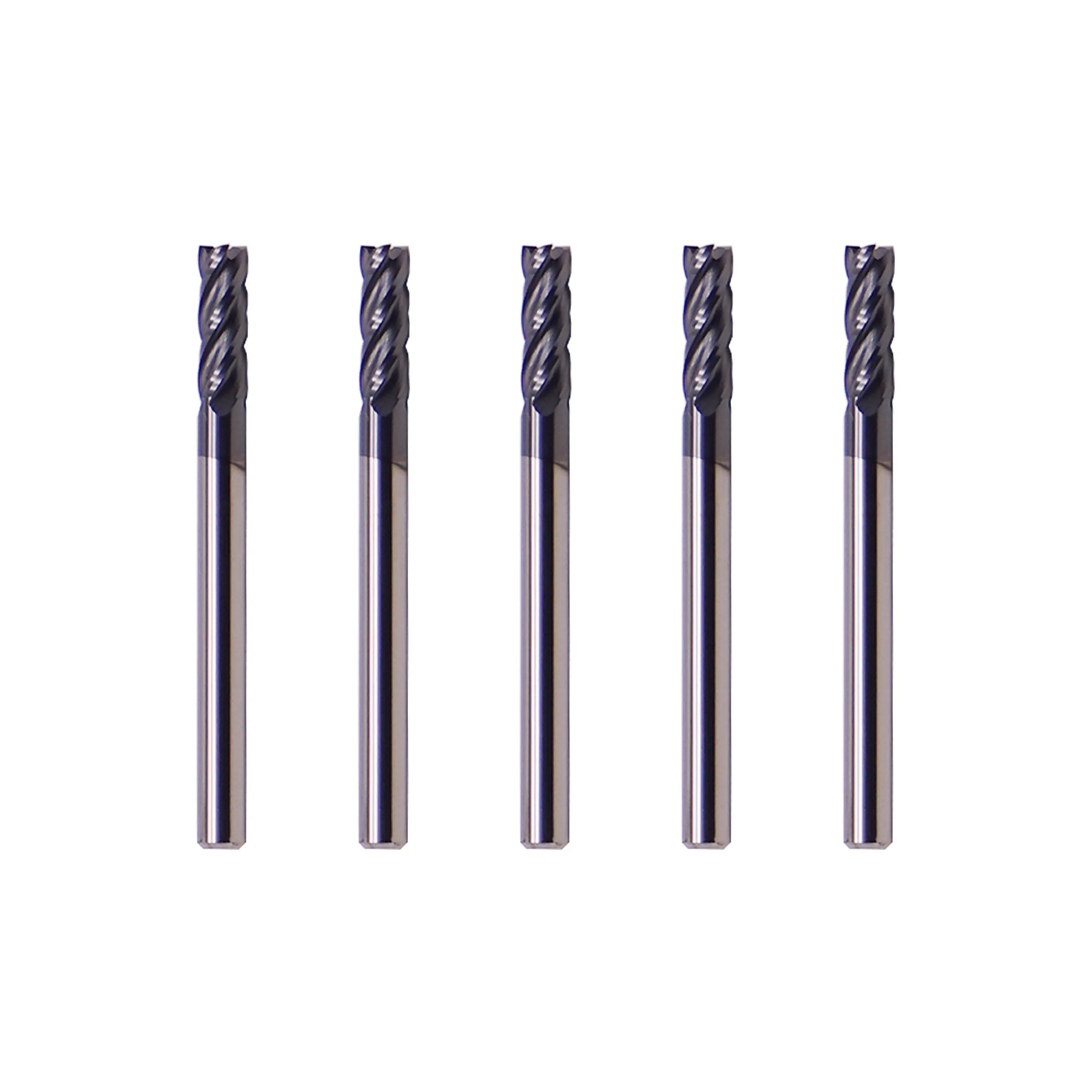 LU&MN Carbide Square End Mill - 4 Flute - 7/64" - 4T (5 Piece, 7/64") - Suitable for Milling Alloy Steels, Hardened Steel, Metal & More Cutting
