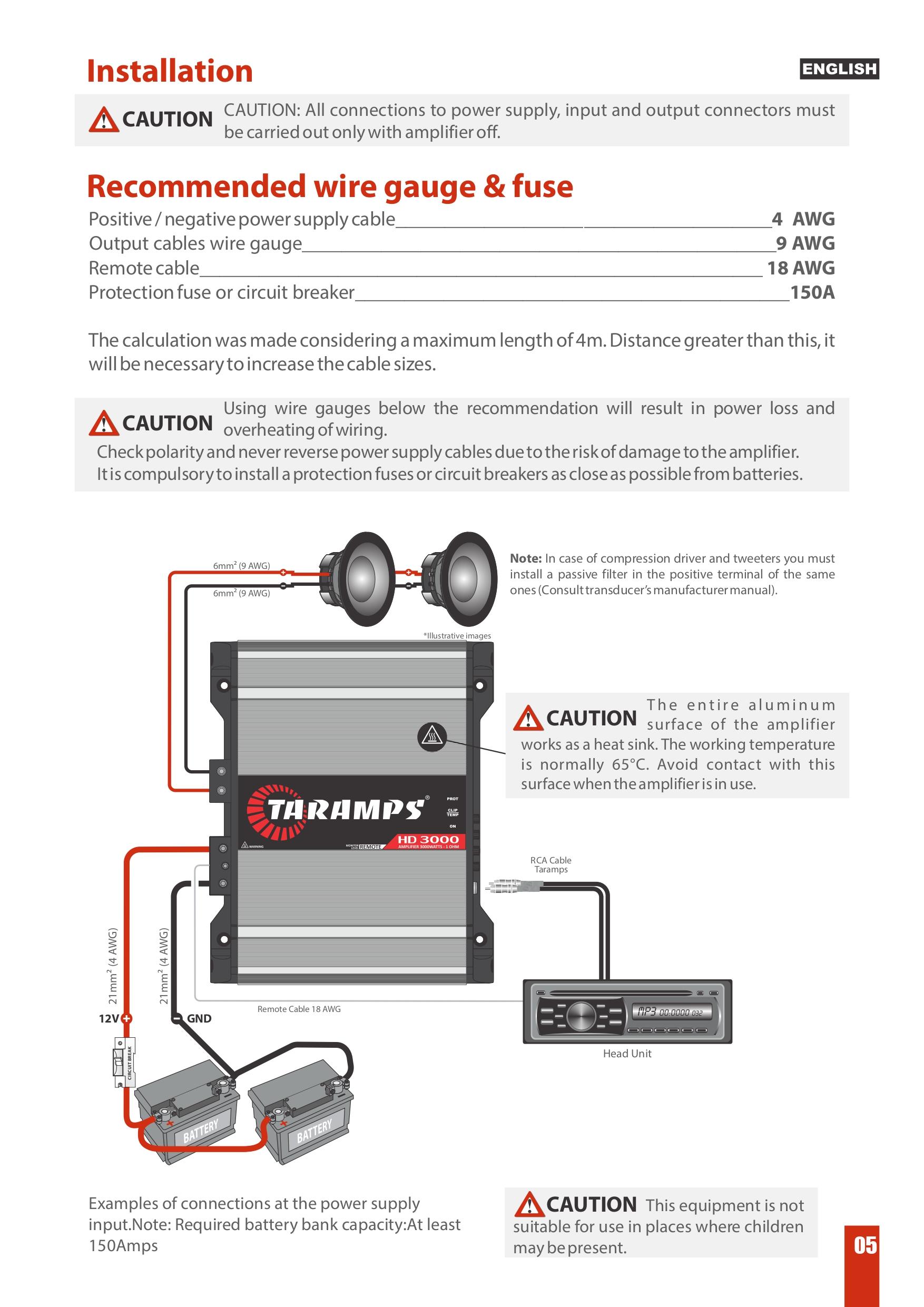 Taramps HD 3000 2 Ohms 1 Channel 3000 Watts RMS MAX Full Range Car Audio, Monoblock, LED Monitor Indicator, Class D Amplifier, Crossover, White 3k amp, Sound Quality