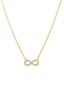 Zircon Inverted 8-Word Pendant Necklace, 18k Gold Plating, Elegant Women's Jewelry, Perfect Gift, Fashion Accessory for Any Occasion