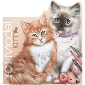 Colouring Book, 21 pages, TopModel Kitty and Doggy, for girls