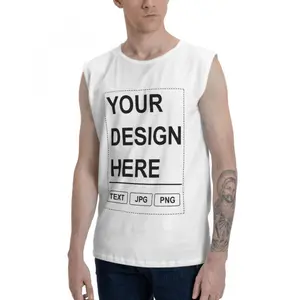 Custom Sleeveless T-shirt Add Your Text Personalized T Shirt for Men & Women Cotton Tee,Custom T Shirts, Add Picture/Logo/Text Customized T Shirts for Men/Women Gifts, Personalized Unisex Crewneck Tee Shirt