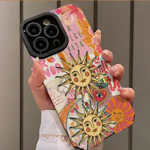 Vintage Sun Flower Design Shockproof Ultra-Thin Case for iPhone 17/16/15/14/13/12/11/plus/pro Max, Dust-Proof and Beautiful Gift