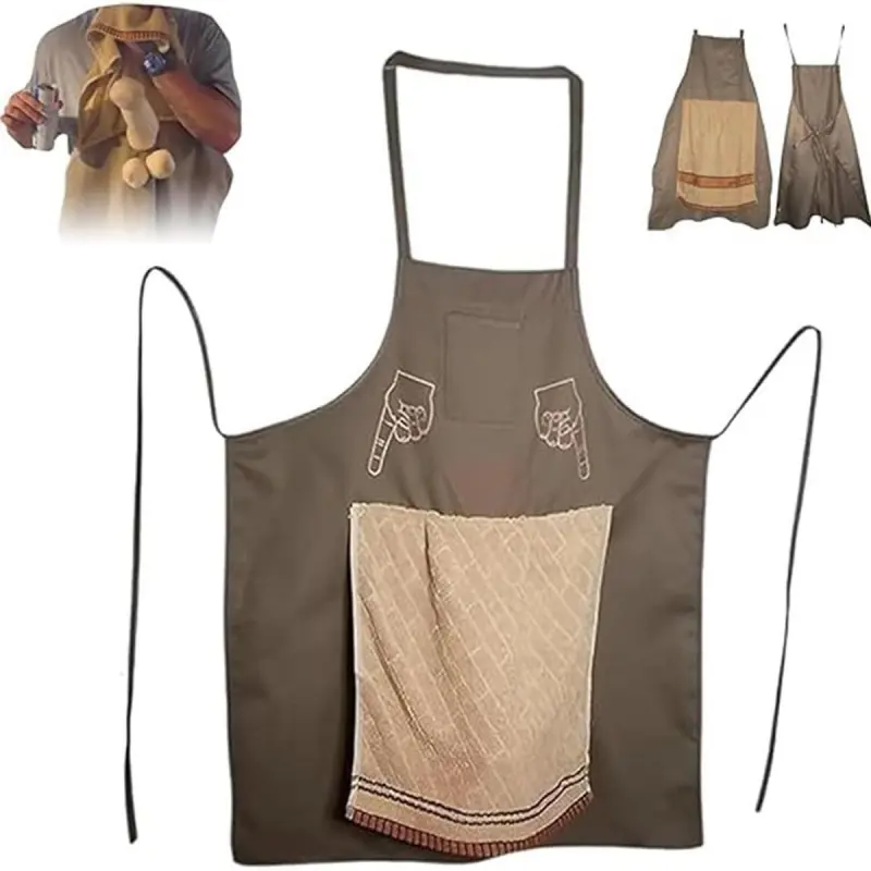 Creative Avatar Prank Apron, Suitable for Men, with Hidden Surprise, Ultimate Prank Gift for Barbecue or Cooking (1 ) Kitchen Adjustable Strap fathers day gifts fathers day gifts for husband fathers day gifts for dad funny fathers day gifts