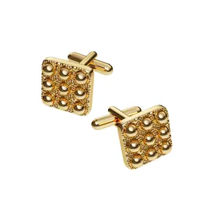 YENAÉ Telsom Dome Cuff Links - 18K Gold Plated | Skin-Friendly | Nickel & Lead-Free | Hand Polished | Gift-Ready