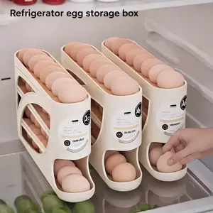 4-Tier Rolling Egg Holder for Refrigerator Storage