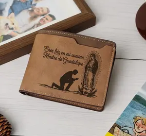 Guadalupe Guide My Every Step Mexican, Orgullo, Familia, Herencia, Engraved wallet gift for Latinos, Cartera Para Hombre, Personality Handmade Wallet – Laser, Unforgettable gift for your lover, father