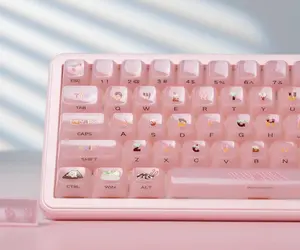 Womier Jelly Keycaps ,115 Keys MDA Profile Ceramic Keycaps ,Transparent Side Printed Custom 60 65 75 100 Percent for Cherry MX,Gateron Mechanical Keyboards,Only Keycaps