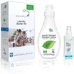 Liquid Laundry Detergent  Scent HE Concentrated, 66 Loads 1 Liter Starter Pack, Enzyme Stain Remover, Front Load and Top Load Compatible