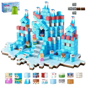 150-PCS Magnetic Building Cubes Castle Theme Building Kit, STEM Stacking Blocks, Montessori Sensory Construction Toy for Kids Aged 3+ (Christmas, Birthday Gift)