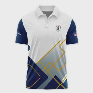 Pinehurst Blue Yellow Line White Callaway Polo Shirt - Classic Style for 124th U S Open