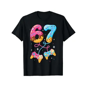 67 Ice Cream Drip Meme T-Shirt for Boys & Girls - 67th Party Outfit, Gen Alpha with 67 Number & Ice Cream Drip Design, Casual Round Neck Summer Tee, Durable Gift for 6 Year Boys and Girls (3-13Y)