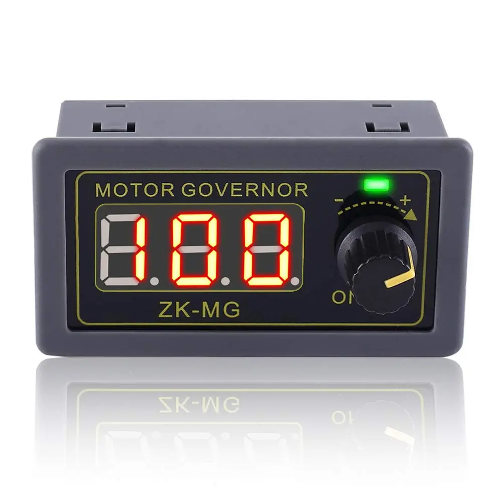 PWM DC Drive Motor Controller, DC 5V-24V 5A 150W Adjustable Speed Regulator with Digital LED, 3-Bit Digital Tube Display, Encoder, Plastic Casing, Stepless Knob Switch, Parameter Memory, Reverse Connection Protection, On/Off Output Support