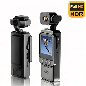 Body Camera, 1080P Vlogging Camera, Handheld Camera with 270° Rotating Lens, 6x Zoom, Infrared Night Vision, Wearable Portable Camera, Pocket Camera, Wearable Recording Camera