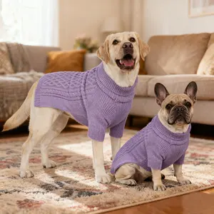 1PC Classic Cable Knit Pet Sweaters Soft Warm and Cozy Knitwear for Small Middle Large Dogs, Easy to Wear and Care Puppy Winter Apparel for Bichon Schnauzer and beagle, Husky Clothes