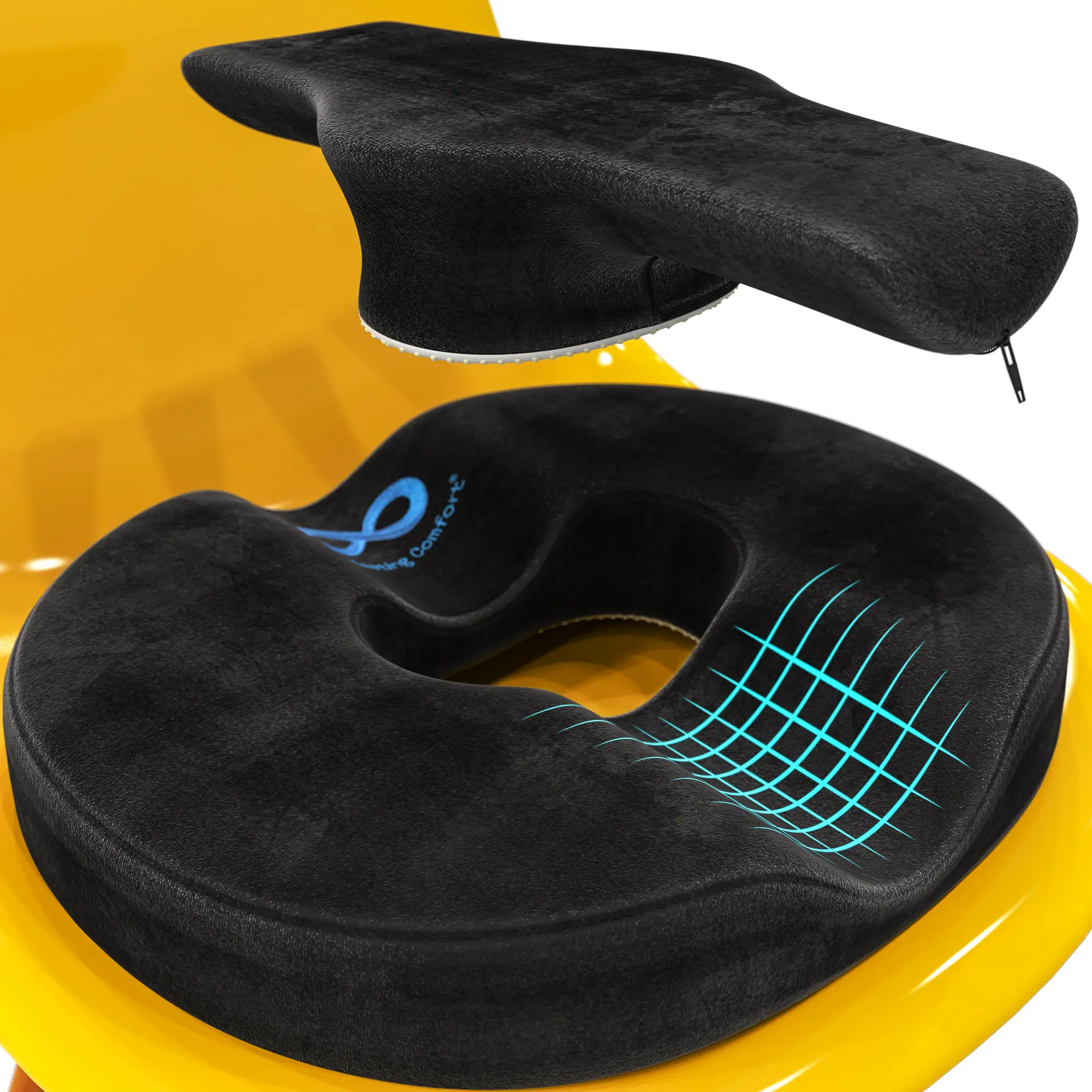 Everlasting Comfort Donut Pillow for Hemorrhoids, Tailbone Pain Relief Cushion - 2-in-1 Seat Cushion - Memory Foam - Butt Pillow & Butt Cushion Everlasting Comfort Donut Pillow for Hemorrhoids, Tailbone Pain Relief Cushion - 2-in-1 Seat Cushion - Memory Foam - Butt Pillow & Butt Cushion