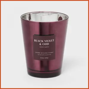 Threshold 20oz Metallic Jar Candle,Velvet Santal,Trending Scented Candles,Long Burning,TikTok Hot Sale,Aromatherapy Decor,Large Candle