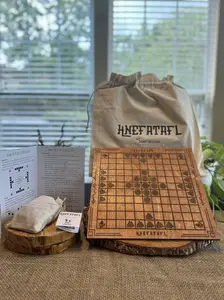 Hand Crafted Hnefatafl Gameboard .5  Inch - Valknut and Shields Design