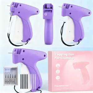 Sewing Gun,Clothing Label Gun 2000 Fasteners (1000 White +1000 Black) Clothing Label Gun,Quick-Stitch Cloth Fixer,Purple,Garment Repair Tool