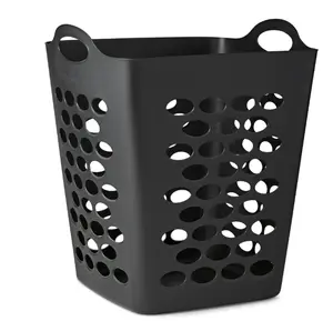 Mainstays Flex Square Laundry Hamper, Black