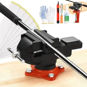 2-in-1 Golf Grip Kit for Regripping Golf Clubs, Portable Golf Club Regripping Kit with Golf Grip Solvent, Quick Adjustment Table Vise Rubber Clamp for Golf