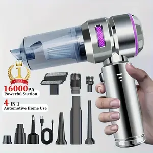 4-In-1 Portable Handheld Cordless Vacuum Cleaner, Multi Function Vacuuming, 16kpa Strong Suction, LED Power Indicator, 3 Adjustable Levels, Brushless Motor, USB, Home & Car Use