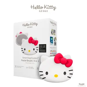 GESKE x Hello Kitty SmartAppGuided™ Facial Brush | 3 in 1 | Facial Cleansing Brush | Skin Cleansing Silicone Facial Brush | Routine Skincare | Gentle Cleansing | Facial Cleanser