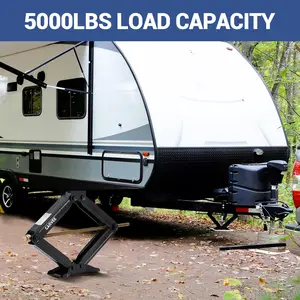 Heavy Duty Steel RV Stabilizer Scissor Jack 5000LB Capacity 2PCS Adjustable Height Anti-Shake Support Jack for Travel Trailer Camper