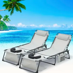 2-Piece Face Down Folding Tanning Chair Set - 5-Position Adjustable Outdoor Recliner with Face & Arm Holes, Ideal Mother’s Day Gift for Pool, Patio
