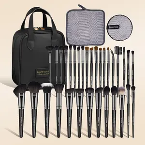 MAANGE Professional Makeup Brush Set 32 Pieces + Cleansing Pad + Face Towel + Makeup Bag, Essential Beauty Tools Kit, Makeup Travel Bag